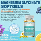 Magnesium Glycinate 500mg Softgels, High Absorption Magnesium Supplement Softgel Capsules for Muscle, Heart, Sleep & Bone Support, Stress Relief, Nerve Health & Metabolism, Non-GMO, 2 Month Supply