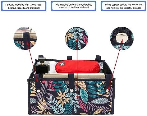 Walker Bag Under Seat for Four Wheel Rollator, Rollator Bag Tote Organizer Pouch Storage to Walkers for Senoirs, Walker Accessories (Maple leaf, medium)