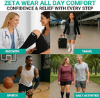 Zeta Wear Open Toe Plus Size Compression Socks for Women and Men 3XL (Gray), Toeless Wide Calf Knee-High 15-19 mmHg Graduated Support, Sandal-Friendly, Calves to 26 inch / 66 cm