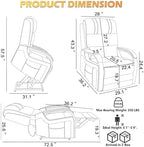 Dual Motor Power Lift Recliner Chair, Lift Chair with Massage and Heat for Elderly, Lay Flat Recliner, Standing Assistance, Infinite Position Reclining, Living Room Chair,