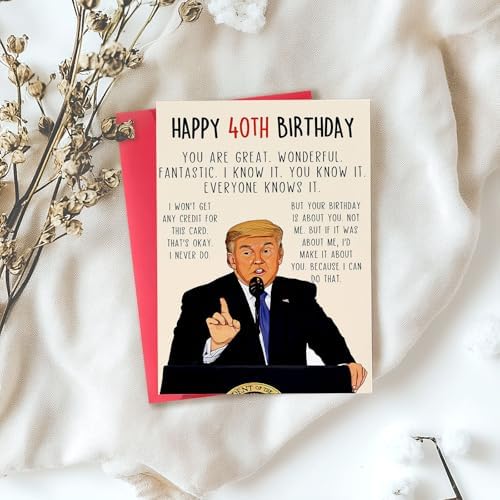 Funny 40th Birthday Card, Happy 40th Birthday Gifts for Him Her，Great 40 Year Old birthday card for Men Women, Unique 40 Bday Decorations for Husband