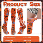 5 Pairs Halloween Non Slip Compression Socks for Women Men 20-30 Mmhg Knee High Anti Skid Compression Socks with Grips Support for Nurses Pregnancy Running Travel
