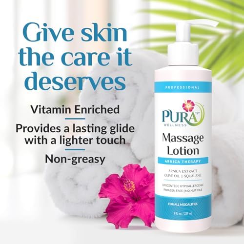 Arnica Therapy 8 Fl oz Massage Lotion, Arnica Extract, Professional, Massage Therapy, Deep Tissue, Unscented, Hypoallergenic, Natural Ingredients, Skin Hydrating, Moisturizing, for Bruising