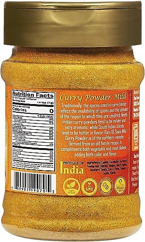 Rani Curry Powder Mild (10-Spice Authentic Indian Blend) 3oz (85g) PET Jar ~ All Natural | Salt-Free | NO Chili or Peppers | Vegan | No Colors | Gluten Friendly | NON-GMO | Kosher | Indian Origin