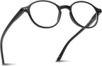 2SeeLife Small Round Reading Glasses for Men & Women – Narrow-Medium Fit, Sturdy Frame, Spring Hinges, Premium Retro Readers, Black, +1.00