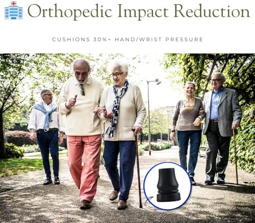 6-Pack Rubber Cane Tips 7/8 Inch Heavy Duty Walking Cane Tips, Non-Slip Crutches Accessories, Sturdy Replacement Cane Tip for Walking Sticks, Hiking Sticks, Seniors Crutches(Black)
