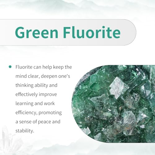 TUMBEELLUWA Natural Green Fluorite Crystal Cluster Geode Druzy Specimen Mineral Raw Stone for Healing, Witchcraft, Home Decor (50g-100g)
