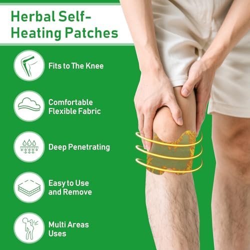 MQUPIN 14 Pcs Knee Patches, Natural Knee Patch for Bone On Bone, for Back, Neck, Shoulder, Waist