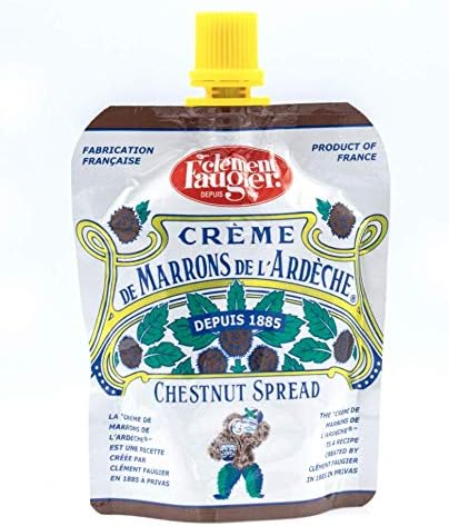 Clement Faugier Chestnut Spread From France 3oz (Pack of 4) Chestnut Jam Pouch | Creme De Marron Chestnut Puree | Chestnut Paste French | Gourmet Chestnut Cream, Kosher | Produced For Gourmanity