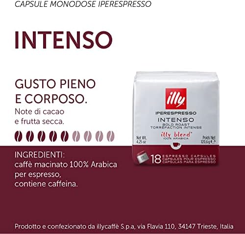 Illy Capsules Dark Roast - Set 6 cubes of 18 capsules each Black
