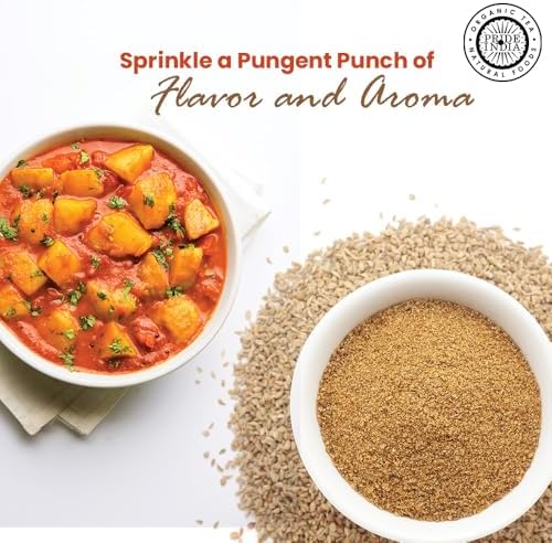 Pride of India | Ajwain Seed Powder 8 oz (226.79 gm) Medium Dual Sifter Jar | Gourmet Indian Spice | Made from Fresh Carom Seeds | Rich in Nutrients | Aromatic & Flavorful | Easy to Use