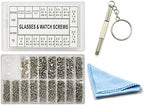 Eyeglass Sunglass Repair Kit Spectacles Repair Kit Stainless Steel Screws with Tweezers Screwdriver Tiny Micro Screws Nuts Assortment for Spectacles Watch (1000Pcs)