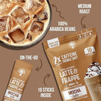 The Frozen Bean Mocha Frappe & Latte Instant Mix (10 Sticks), Made with Arabica Coffee, Double Shot Caffeine, Low Sugar & Premium Ingredients, Hot, Iced, or Blended Drinks