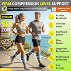 BLITZU 3 Pairs Calf Compression Sleeves for Men and Women. Footless Compression Socks & Leg Support for Running, Travel, Nursing, Fitness. Shin Splints Pain Relief & Reduce Swelling Black L-XL