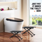 Foldable Toilet Stool - Portable Travel Poop Stool for Toilet, 5" and 10" Adjustable Heights, Heavier & More Stable, Improve Bathroom Posture and Comfort
