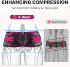 X-Shape Hip Brace - SI Joint & Sacroiliac Support Belt for Sciatica Pain Relief, Postpartum Recovery, Pelvic Stabilization - Breathable Two-Panel Design with 4 Silicone strips (Adjustable, L)