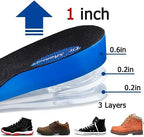 Dr. Shoesert 3-Layer Adjustable Height Increase Insoles, 3/4 Length Shock Absorption Cushion Heel Lift Inserts