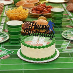 25 Pcs Football Party Decorations: 24 Pcs Football Cupcake Toppers | 1 Pcs Happy Birthday Cake Topper, Touchdown Cake Toppers, Football Party Supplies for Birthday Football Game Day