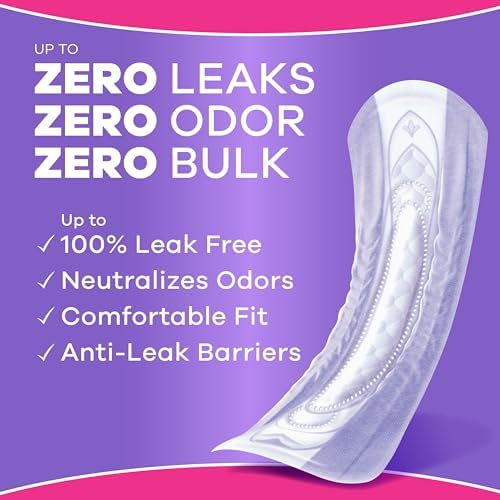 Always Discreet Adult Incontinence Pads for Women, Maximum Absorbency, Long Length, Postpartum Pads, Up to 100% Bladder Leak Protection, 20 Count