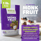 Whole Nature 100% Monk Fruit Sweetener With Erythritol Granulated - 2lb Pure Monkfruit Sweetener With Erythritol - Paleo & Keto Friendly Zero Calorie Sugar Substitute Healthy Sugar Alternative