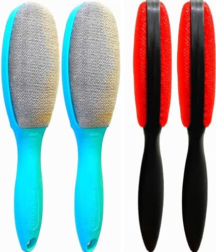 ezclean 4Pack 2Colors Lint Brush for Clothes Furniture Couch, Lint Brush Pet Hair Remover for Clothes Brush, Reusable Lint Brushes for Pet Hair,Velvet Brush, Pet Brush, Fabric Brush