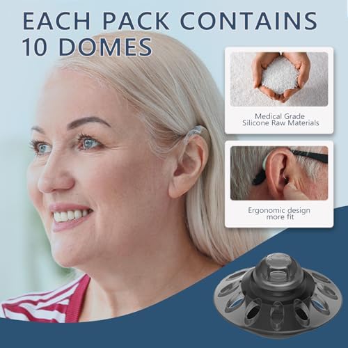20pcs Phonak Open Hearing Aid Domes Medium Size (0.35 Inch=9mm) Ideal for Phonak Audeo Marvel Paradise Lumity Hearing Aid Accessories,Phonak Hearing Aid Accessories
