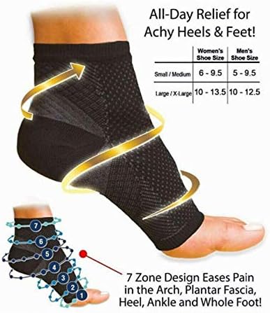 6 Pairs Dr Sock Soothers Socks Anti Fatigue Compression Foot Sleeve Support Brace Sock for Plantar Fasciitis (Set A, S/M)