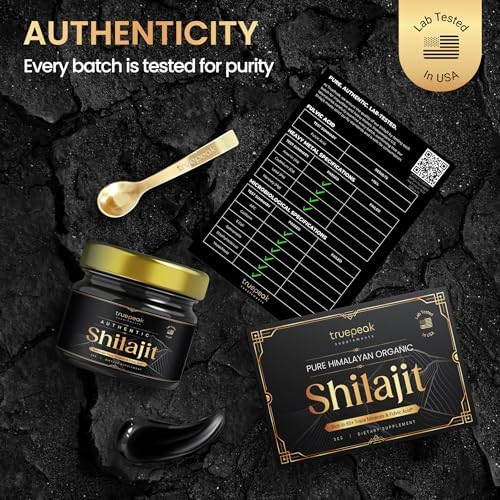 Himalayan Shilajit Resin - Gold Grade, US-Lab Verified&Tested, 500 mg Maximum Potency, 85 Trace Minerals with Fulvic & Humic Acid, Energy & Immune Support, 30g