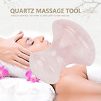 Stone Sha Scraping Massage Tool, Rose Quartz Crystal Massage Stone Scraping Massage Tool Mushroom Shaped for Eye Face Neck Beauty Spa Relaxing Massage Stone