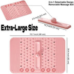 Foot Massage Mat with Soft TPE Silicone – Reflexology Acupressure Foot Pad with Removable Massage Ball, Roll-Up Portable Design for Plantar Fasciitis, Foot Pain Relief & Circulation, Home Office Use