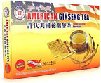 Hsu’s American Ginseng Tea Bags | 100% Wisconsin-Cultivated Caffeine Free, Vegan, Gluten Free Herbal Wellness Tea- 20 bags