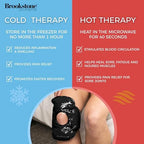 Brookstone Knee Ice Pack Wrap with Silica Beads - Hot and Cold Therapy - Fast Acting Ice Packs for Knees Pain Relief - Reusable Knee Ice Pack for Swelling, Injuries, and Post-Surgery Recovery