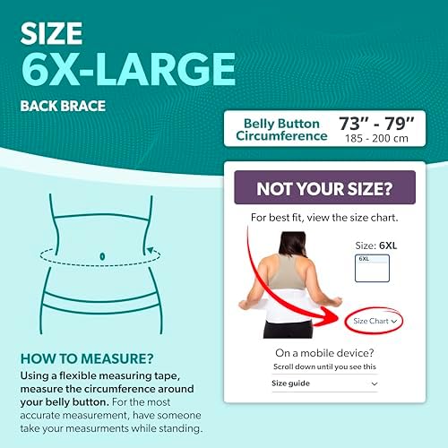 BraceAbility Plus Size 6XL Bariatric Back Brace - Obese Support Girdle for Lower Lumbar Back Pain in Big and Tall, Extra Large, Heavy or Overweight Men and Women (Fits 73"-80")