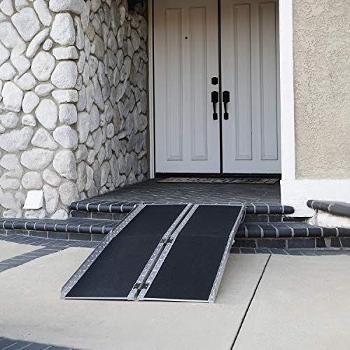 6' (72" X 31") Extra Wide Non-Skid Aluminum Wheelchair Scooter Loading Ramp 6FT, Lightweight Folding Portable Traction Ramp