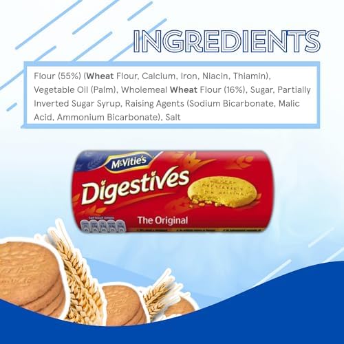 British Biscuits Variety Pack. Comes with Five McVities Assorted Favorites including 3 Digestives Biscuits, Milk Chocolate Hobnobs Biscuits, Ginger Nuts Biscuits plus a Snacko Fridge Magnet.