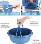 Shower Wheelchair, Adjustable Height Aluminum Alloy Toilet Bathroom Bath Chair, Shower Wheelchair Toilet with Handrails, Suitable for The Elderly and Disabled