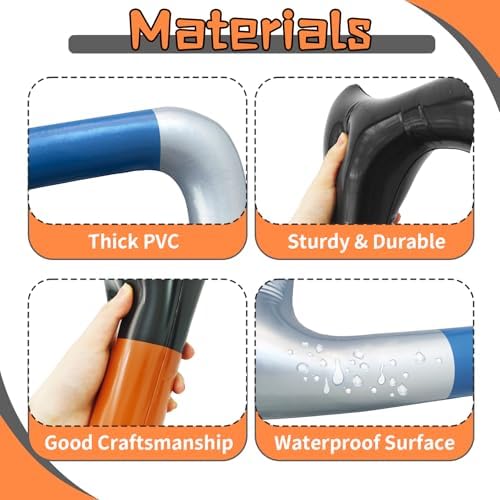 2 Pcs 100 Days of School Costume Prop Gag Gifts Inflatable Walker and Cane for Men,Funny Old Age Costume Prop for Retirement Party Decorations