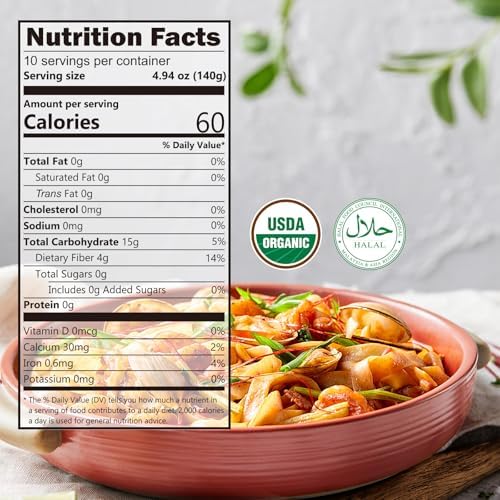 YUHO Organic Konjac Shirataki Fettuccine Noodle, 10 Packs, Closer to Pasta Gluten Free Low Carb Health Noodles Plant Based Vegan for Quick Meals, 56.5 oz