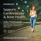 Neurobiologix Vitamin D3 + K2 Cofactor Complex, High Potency 10,000 IU Vitamin D3 K2 MK-7 Zinc & Boron, Bone Strength, Cardiovascular Sup, 60 Capsules