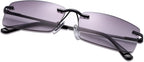 Rimless Full Reading Glasses UV400 Protection Spring Hinges Sunglasses Anti Blue Light Sun Readers for Men Women