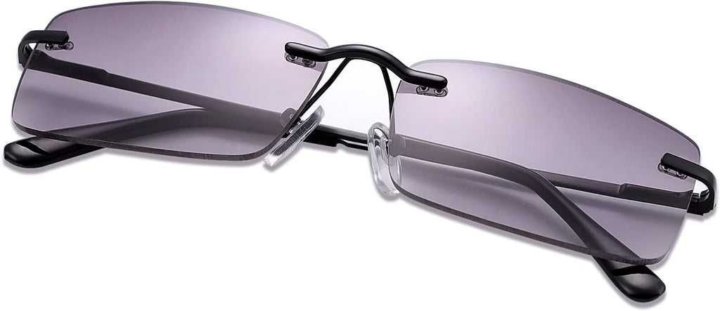 Rimless Full Reading Glasses UV400 Protection Spring Hinges Sunglasses Anti Blue Light Sun Readers for Men Women