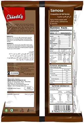 Chheda's Samosa - Crispy Spicy Snack - With Spicy Mixture Filling - Ready to Eat Food - Indian Namkeen 170g (Pack of 4)