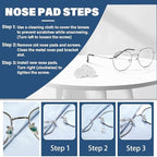 10-Pairs Glasses Nose Pad,Screw-in Soft Silicone Air Chamber Eyeglass Nose Pads,Eyeglasses Repair Kit with Screws & Screwdriver,Anti-Slip & Easy Install,for Most Glasses & Sunglasses (10 Pairs 15mm)