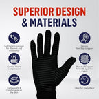Doctor Developed Open Finger Arthritis Gloves - Compression gloves, Doctor Written Handbook