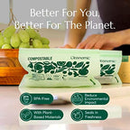 Cleanomic Compostable* Snack Size Food Storage Bags (50 Eco Zip) Freezer and Leak Proof, Also Available Gallon, Quart and Sandwich Size Bags