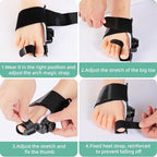 Bunion Corrector for Women & Men Big Toe, Relief Fixed Adjustable Knob Corrector, for Left and Right Foot (Black)