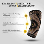 INDEEMAX Copper Elbow Compression Sleeve, 2 Pack Elbow Brace for Tendonitis and Tennis Elbow for Women & Men, Elbow Sleeve for Golfers, Joint Pain Relief, Arthritis, Bursitis, Workout, Weightlifting (Copper Black, Medium)