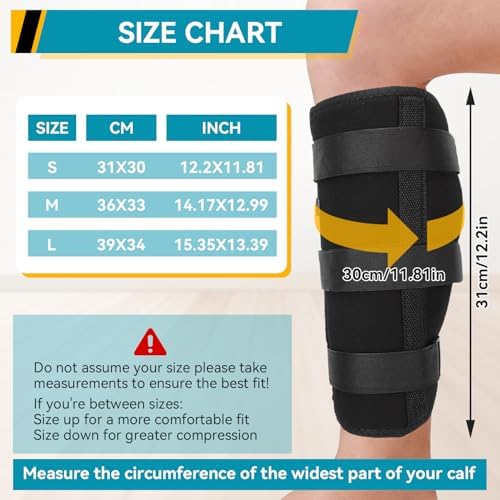Agatige Calf Fixed Stabilizer, Comfortable Fibula Fracture Brace Calf Support Strap Splint Tibia and Fibula Protector Shank Fracture Fixation Strap for Men and Women (S)