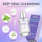 2-Pack Probiotic Oral Spray for Long-Lasting Fresh Breath, Alcohol-Free Fresh Breath Spray with Dual Cooling Mint, Travel-Sized Mouth Freshener for On-the-Go Use