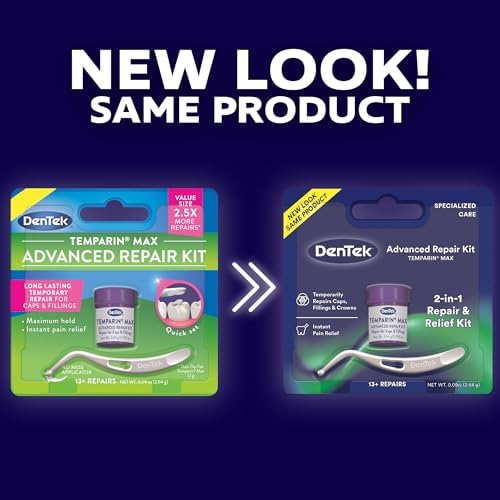 DenTek Temparin Max Dental Repair Kit, for Pain Relief & Temporary Repair, Pack of 6 Kits, 13+ Repairs per Kit